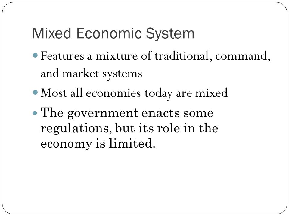 Which Countries Have a Mixed Economic System?